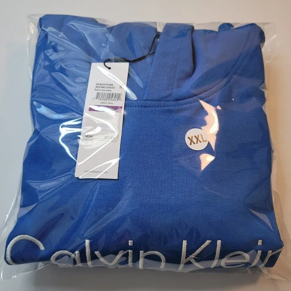 Calvin Klein Men's Relaxed Fit Standard Logo Terry Hoodie